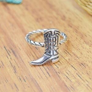 Silver Cowboy Boot Ring